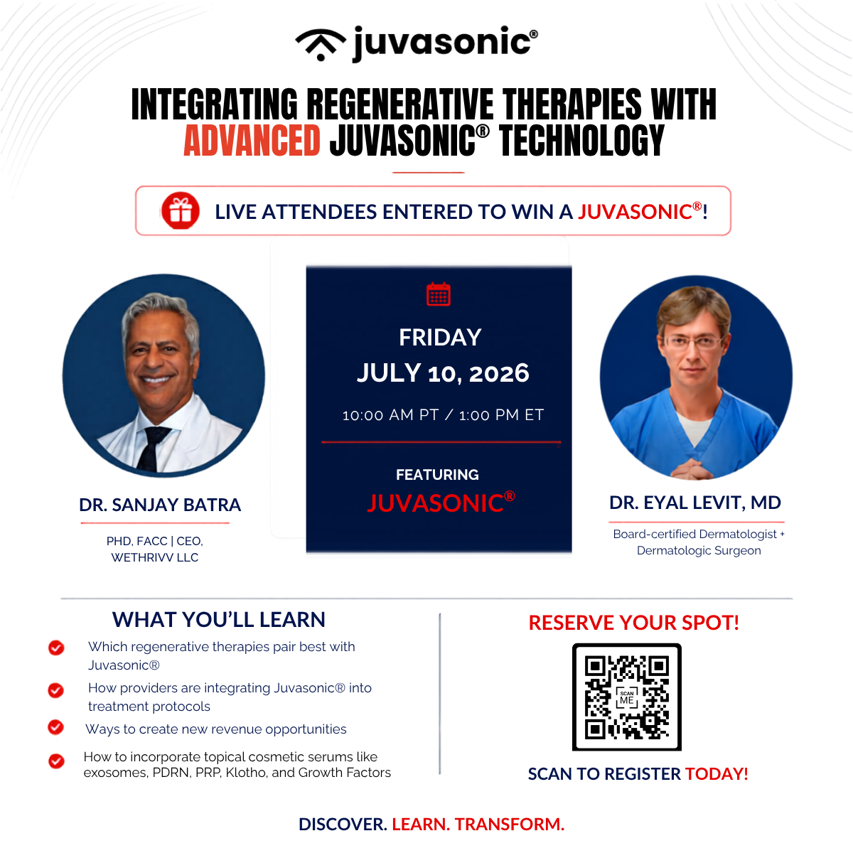 Integrating Regenerative Therapies with Advanced Juvasonic® Technology